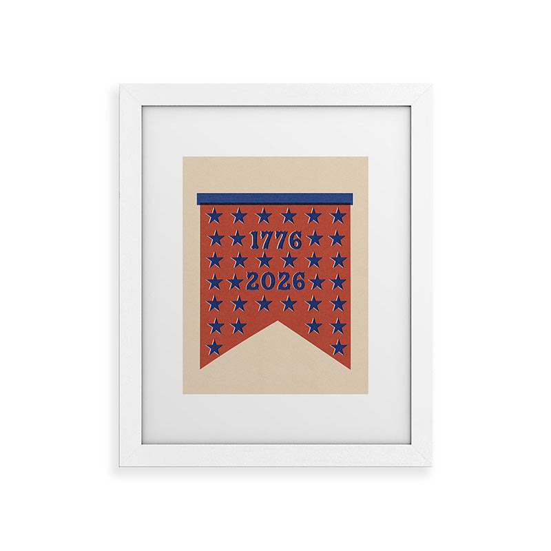 DENY Designs Star Banner Framed Art Print