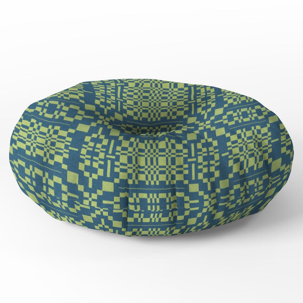 Marta Barragan Camarasa Nostalgic Grid Design Floor Pillow Round
