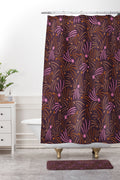 Little Om Pattern Shooting Stars plum Shower Curtain And Mat