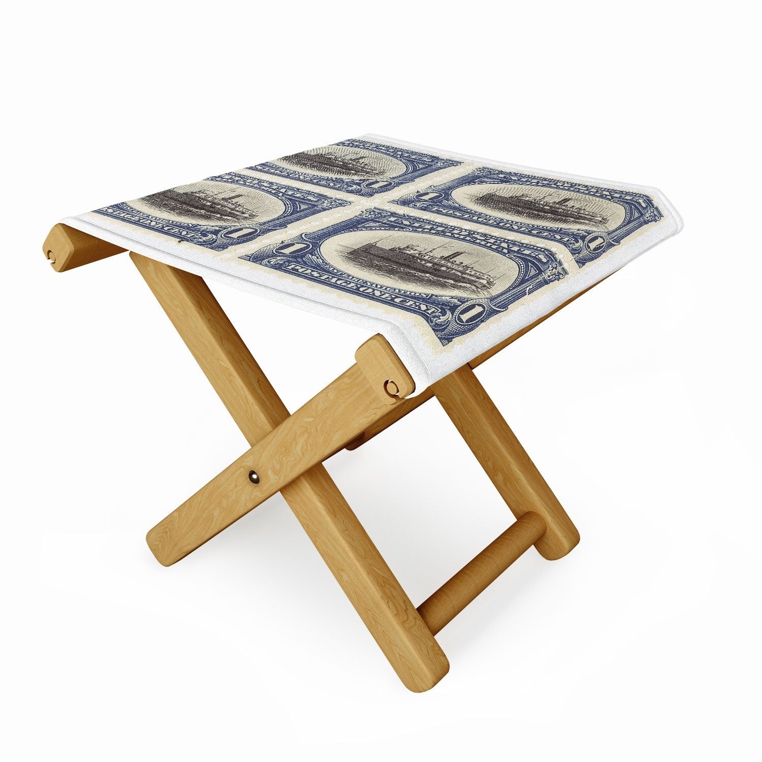 DENY Designs 1901 1c Fast Lake Navigation Stamps Folding Stool