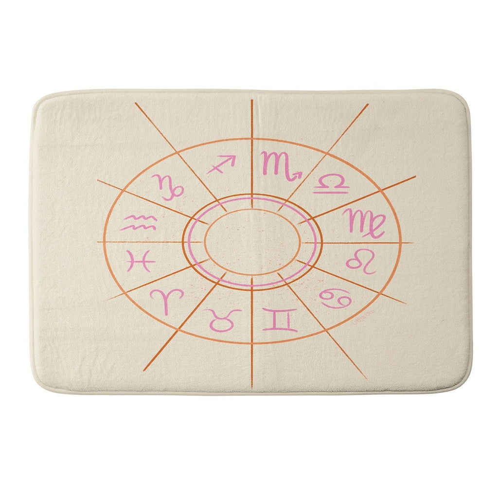 Little Om Zodiac Signs cream Memory Foam Bath Mat
