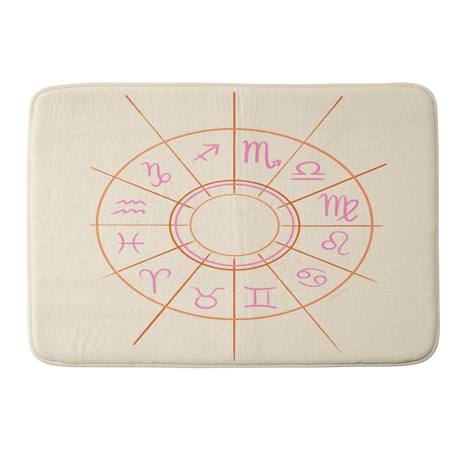 Little Om Zodiac Signs cream Memory Foam Bath Mat