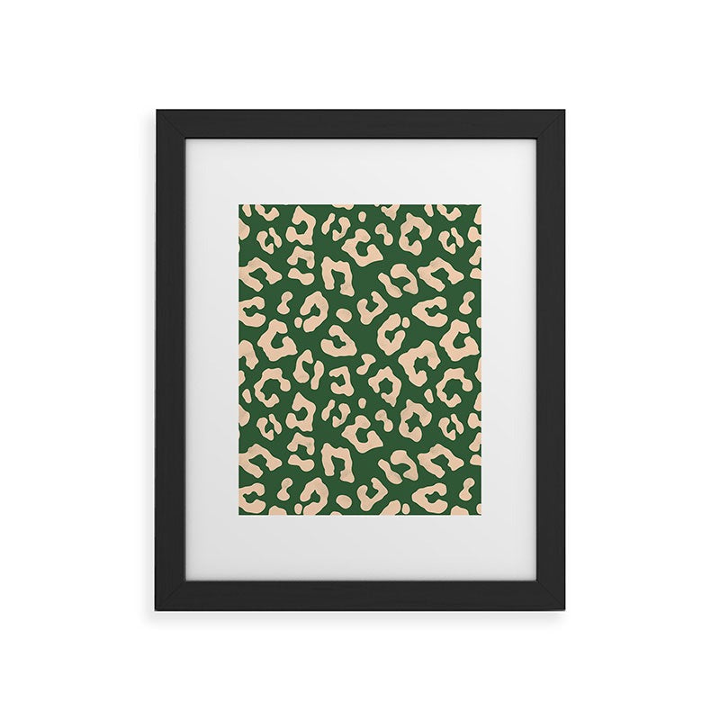 Avenie BR Cheetah Print In Green Framed Art Print