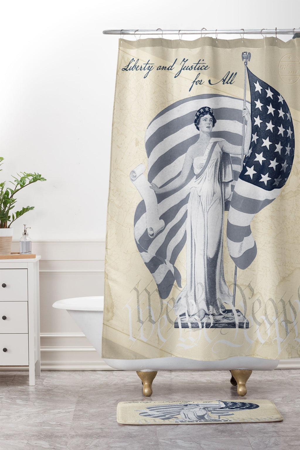 DENY Designs Liberty and Justice Woman Memory Foam Bath Mat