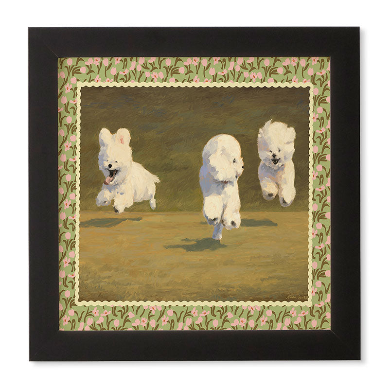 NKTN Three Dogs Running Framed Wall Art