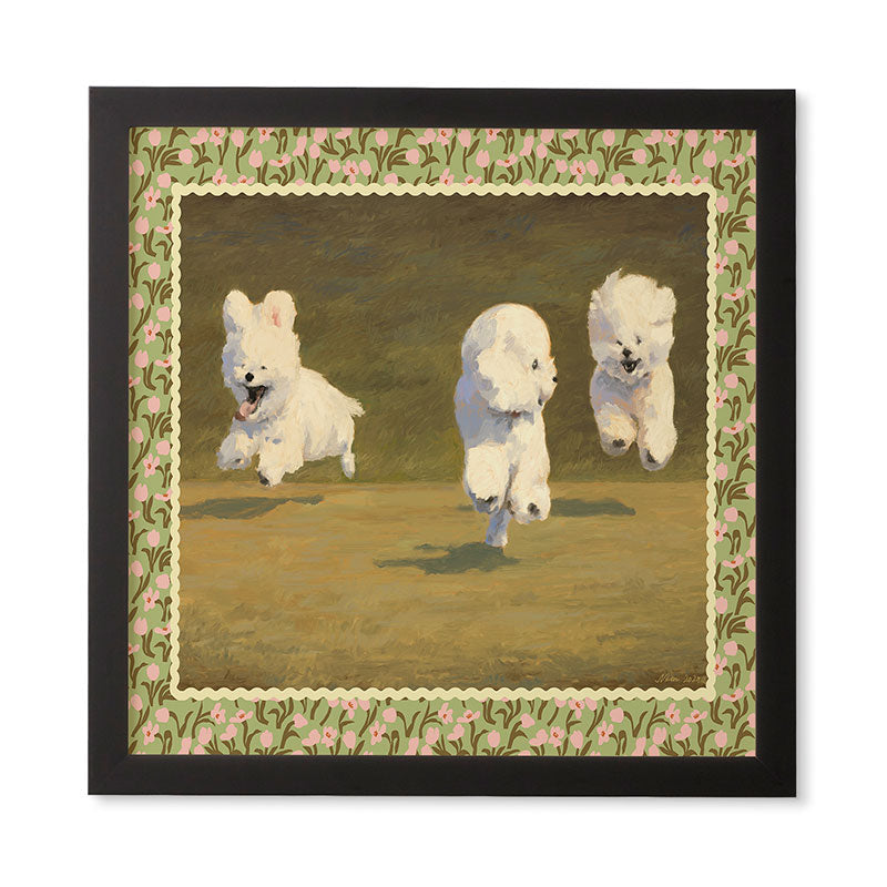 NKTN Three Dogs Running Framed Wall Art