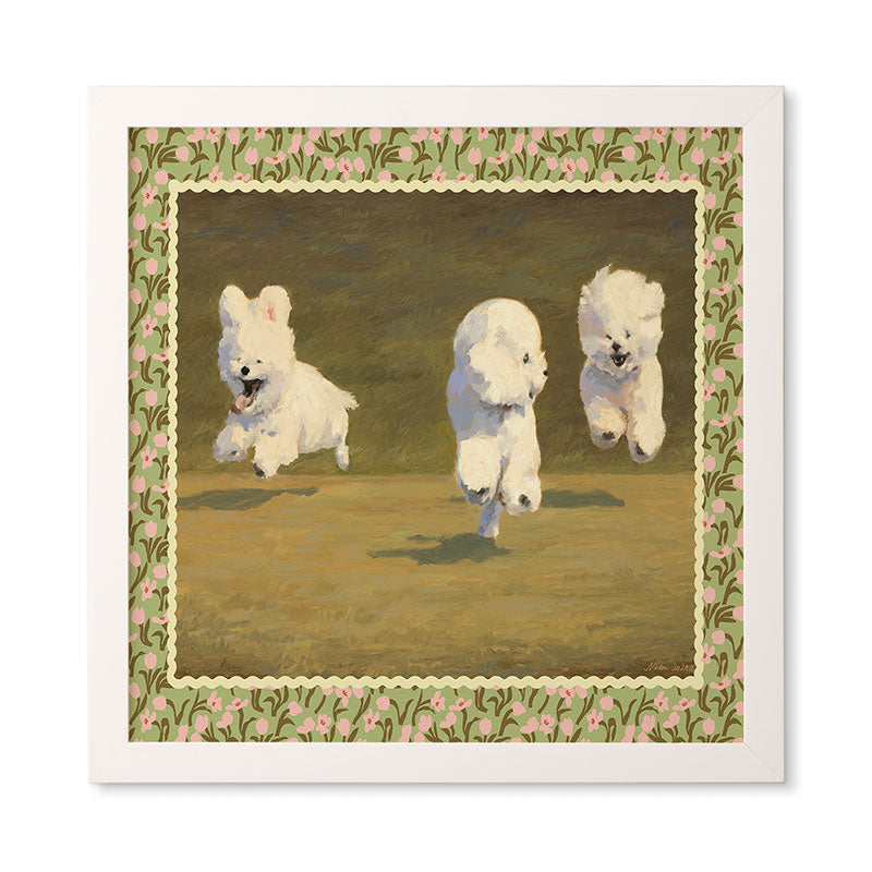 NKTN Three Dogs Running Framed Wall Art