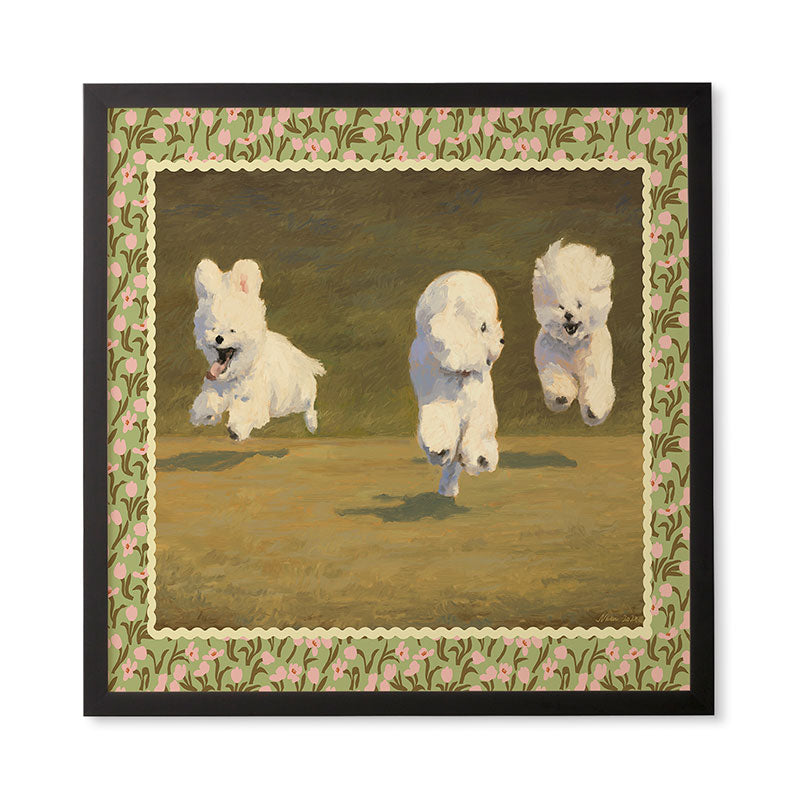 NKTN Three Dogs Running Framed Wall Art
