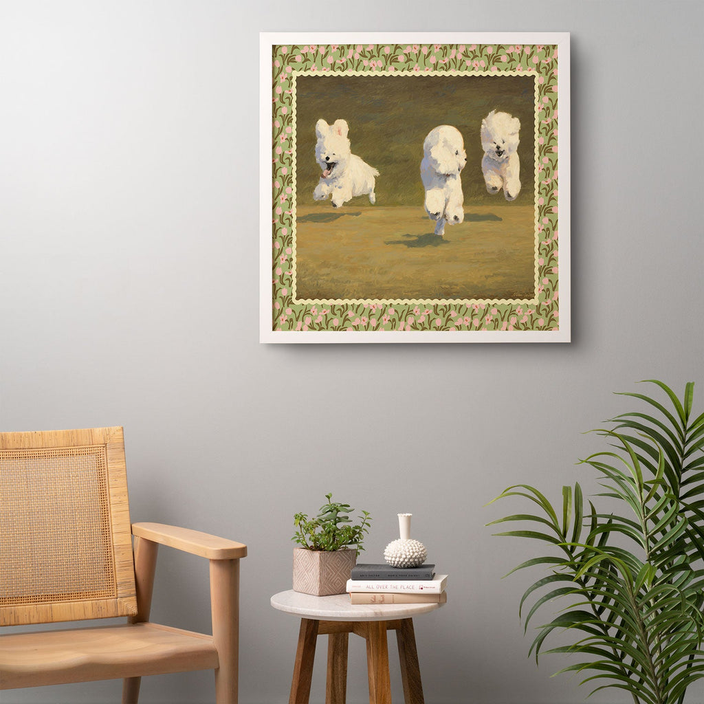 NKTN Three Dogs Running Framed Wall Art