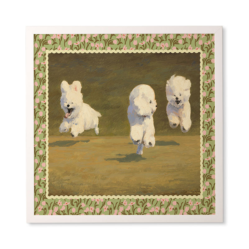 NKTN Three Dogs Running Framed Wall Art