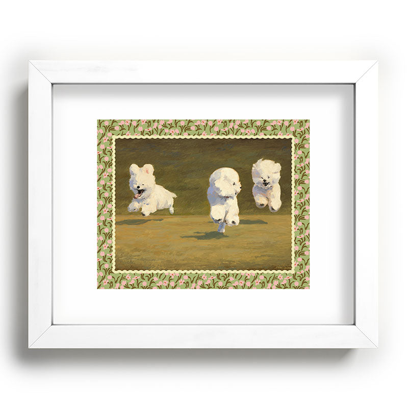 NKTN Three Dogs Running Recessed Framing Rectangle