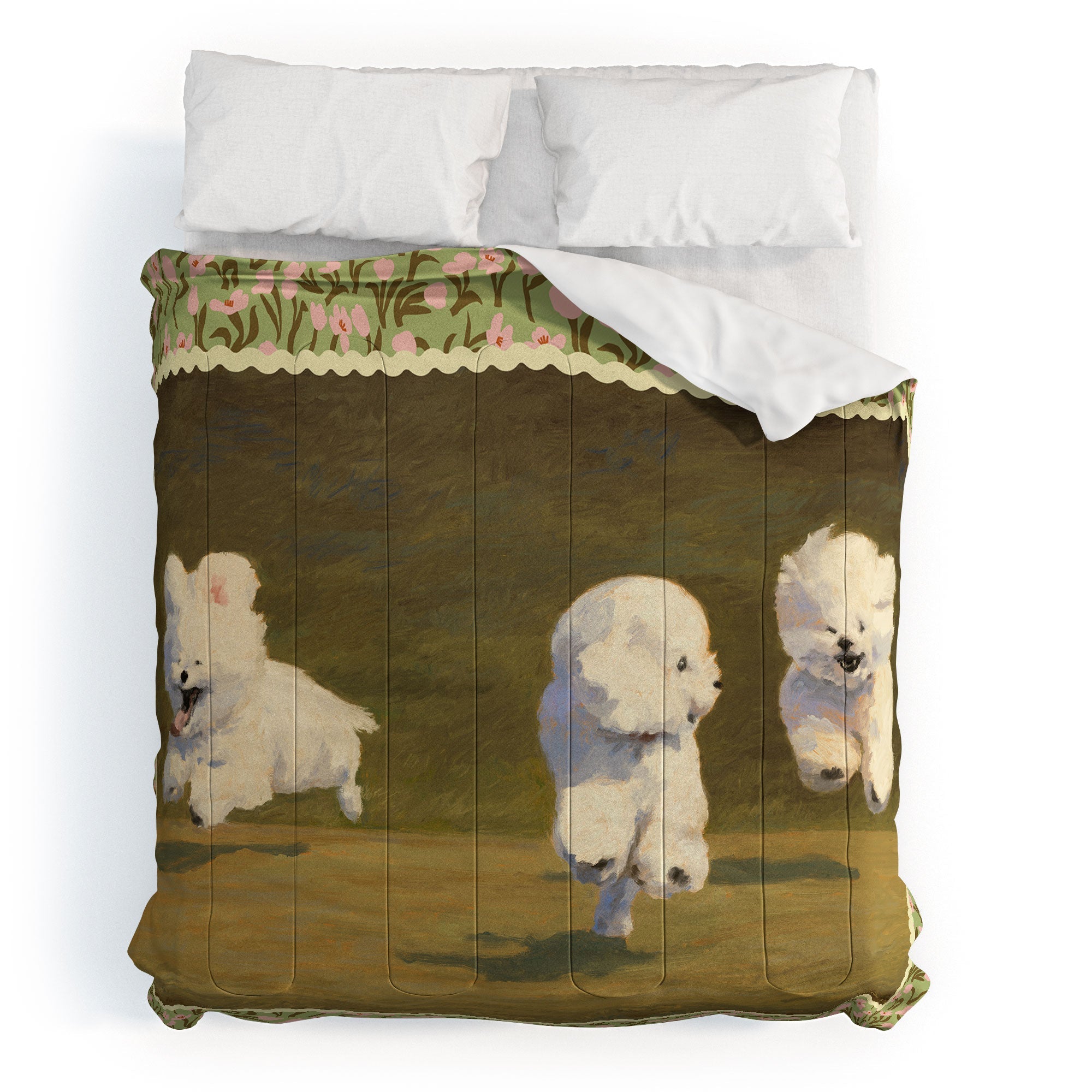 NKTN Three Dogs Running Comforter