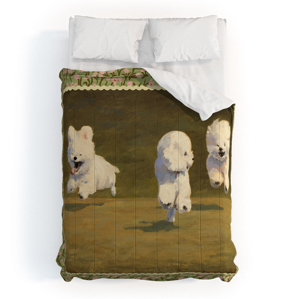NKTN Three Dogs Running Comforter