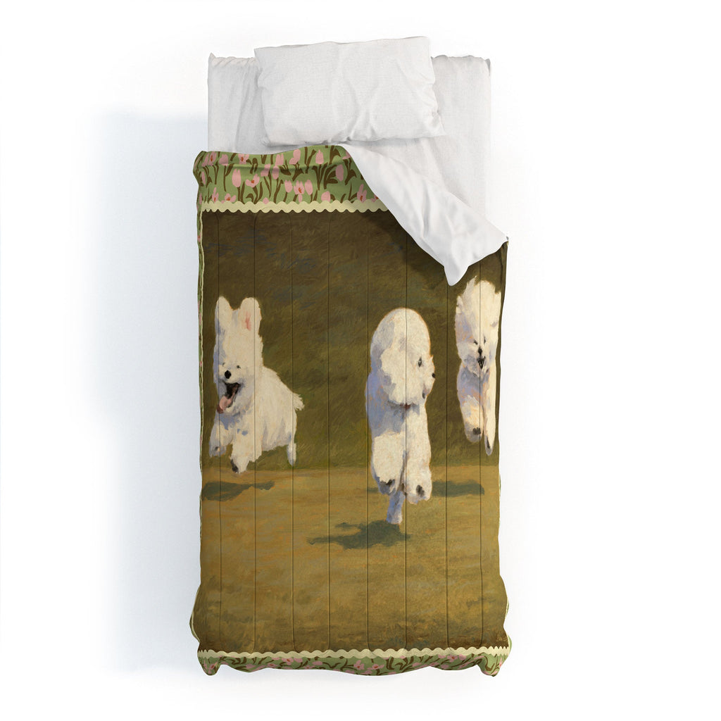 NKTN Three Dogs Running Comforter