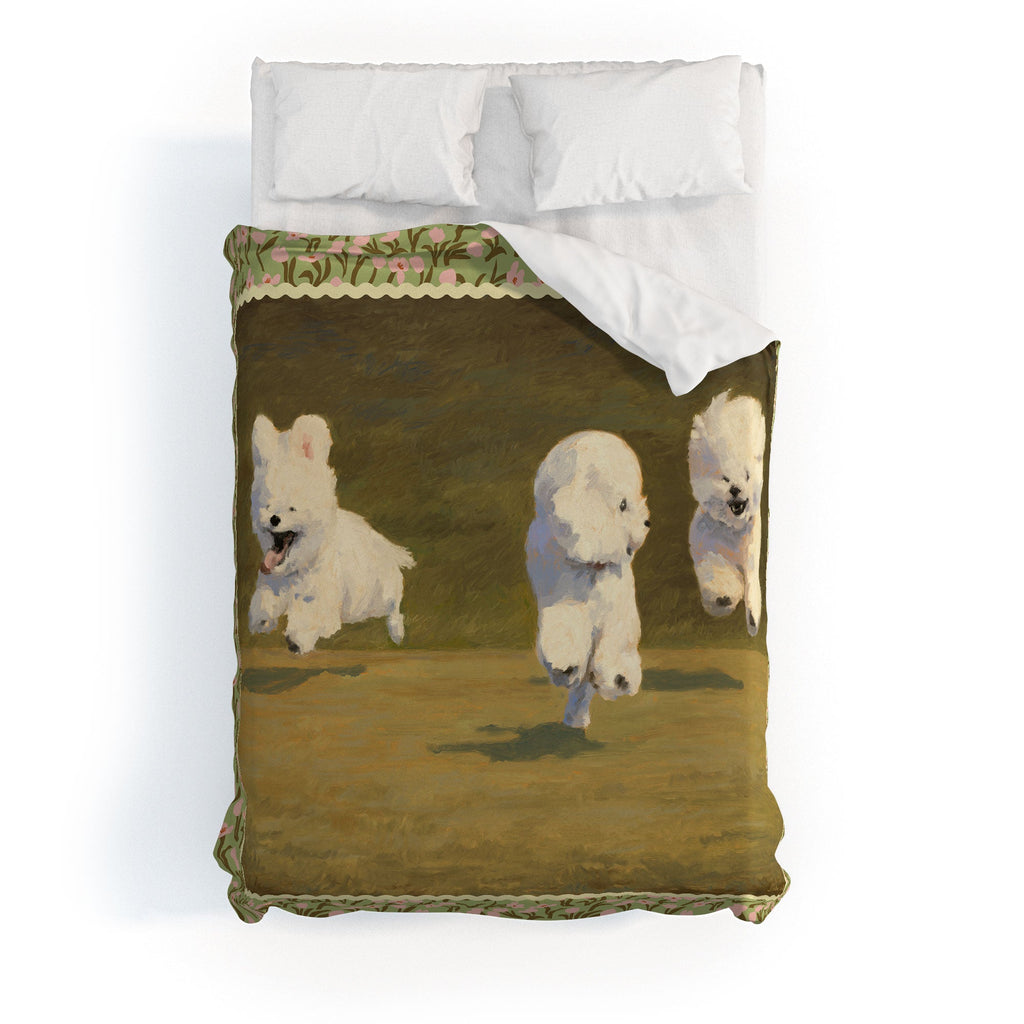 NKTN Three Dogs Running Duvet Cover