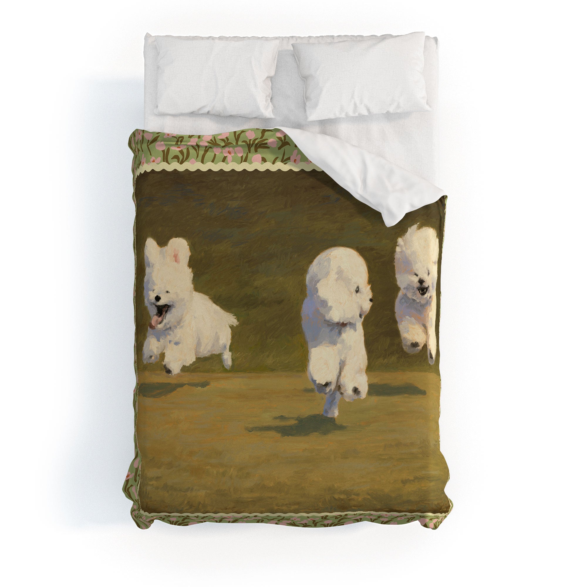 NKTN Three Dogs Running Duvet Cover