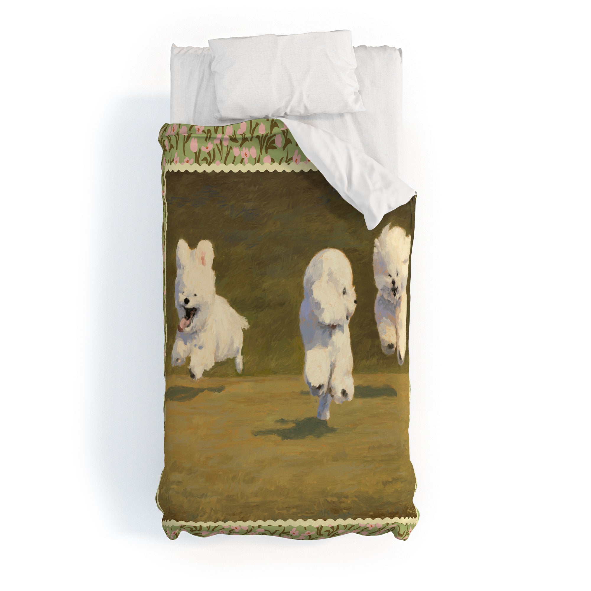 NKTN Three Dogs Running Duvet Cover