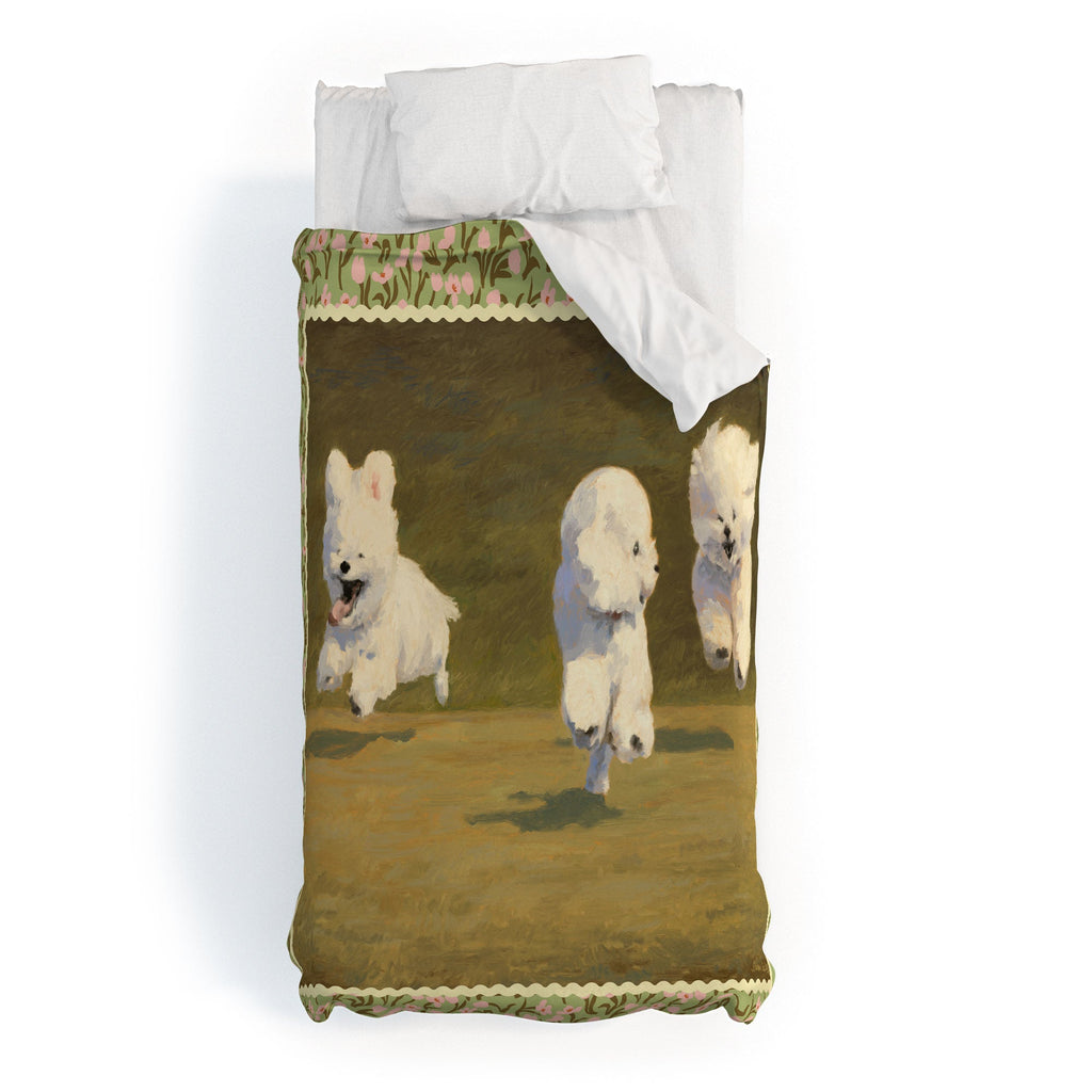 NKTN Three Dogs Running Duvet Cover