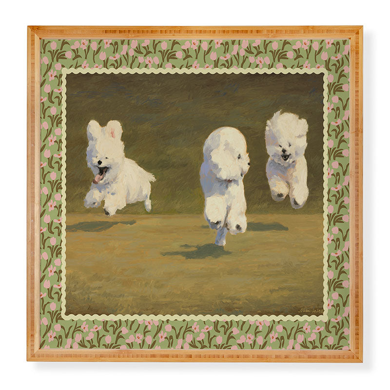 NKTN Three Dogs Running Framed Wall Art