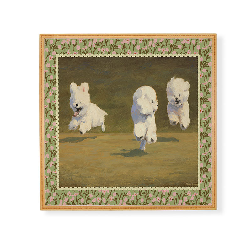 NKTN Three Dogs Running Framed Wall Art