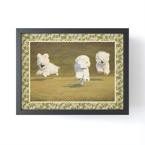 NKTN Three Dogs Running Framed Mini Art Print