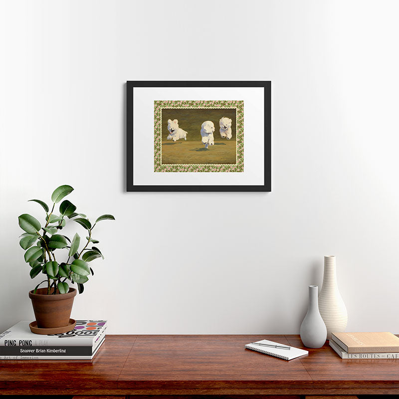 NKTN Three Dogs Running Framed Art Print