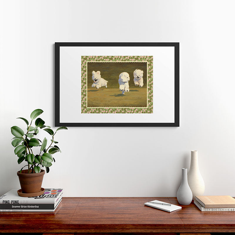 NKTN Three Dogs Running Framed Art Print