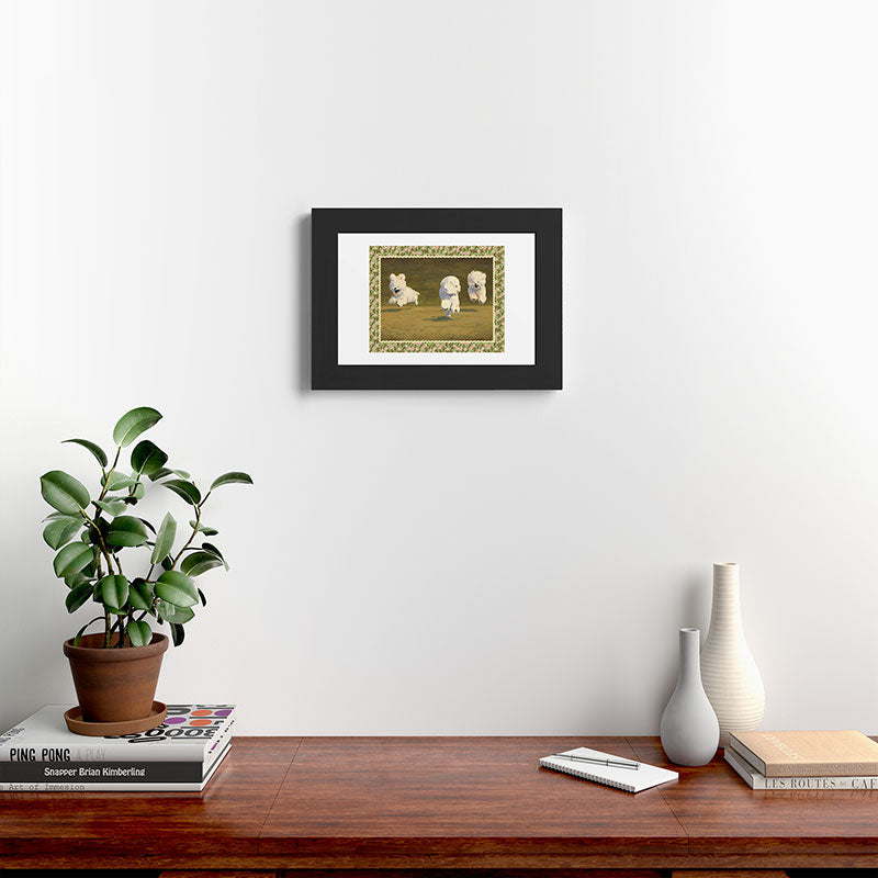 NKTN Three Dogs Running Framed Art Print