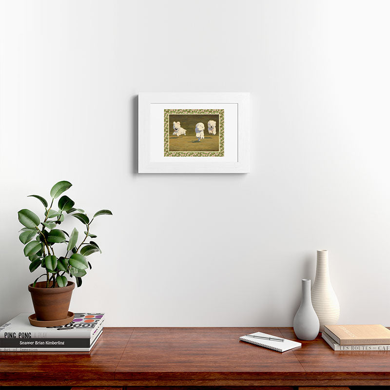 NKTN Three Dogs Running Framed Art Print