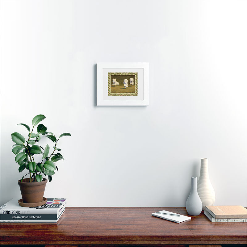 NKTN Three Dogs Running Framed Art Print