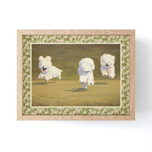 NKTN Three Dogs Running Framed Mini Art Print