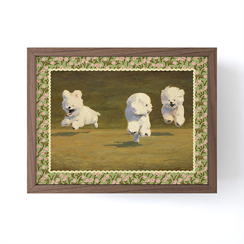 NKTN Three Dogs Running Framed Mini Art Print