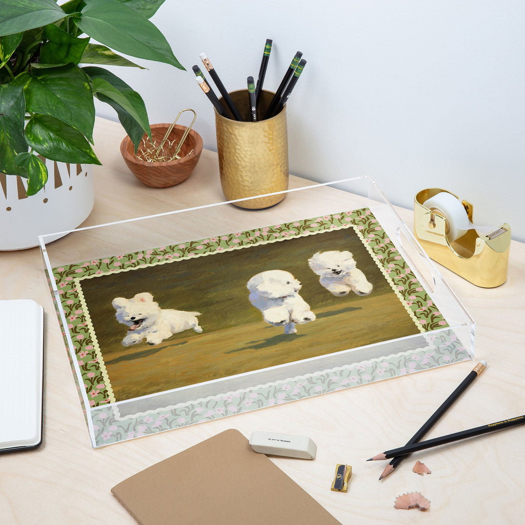 NKTN Three Dogs Running Acrylic Tray