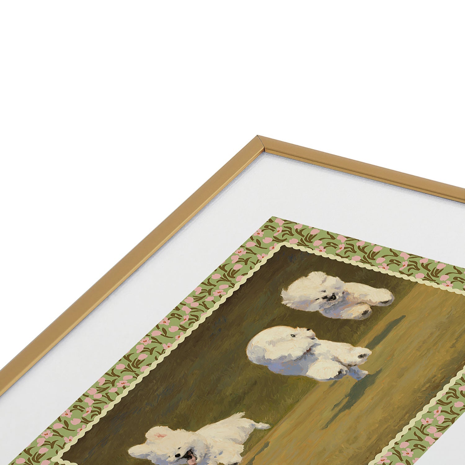 NKTN Three Dogs Running Metal Framed Art Print