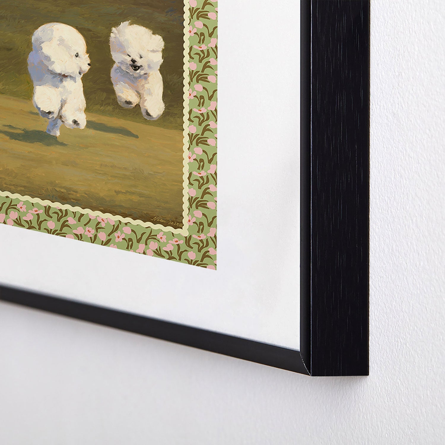 NKTN Three Dogs Running Metal Framed Art Print