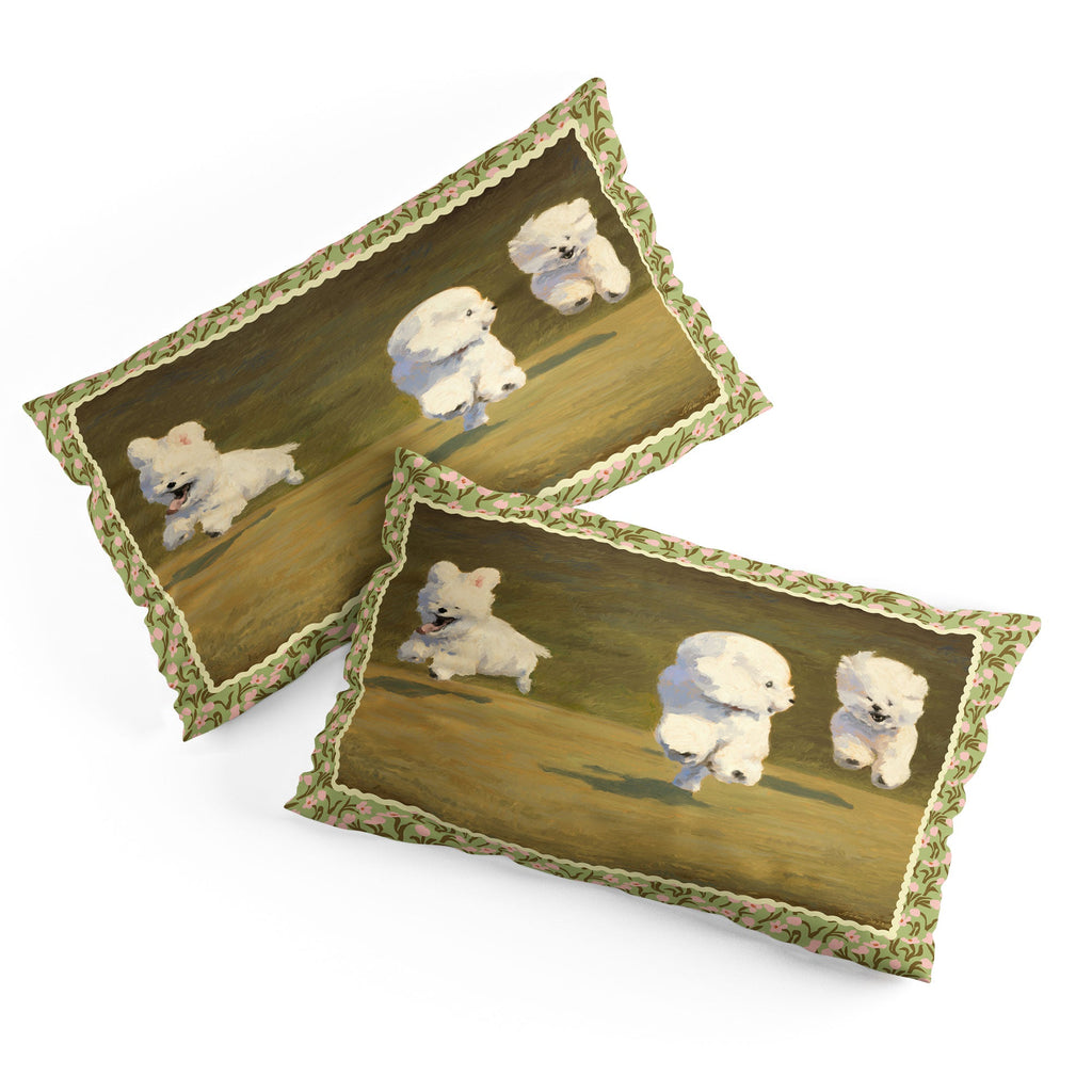 NKTN Three Dogs Running Pillow Shams