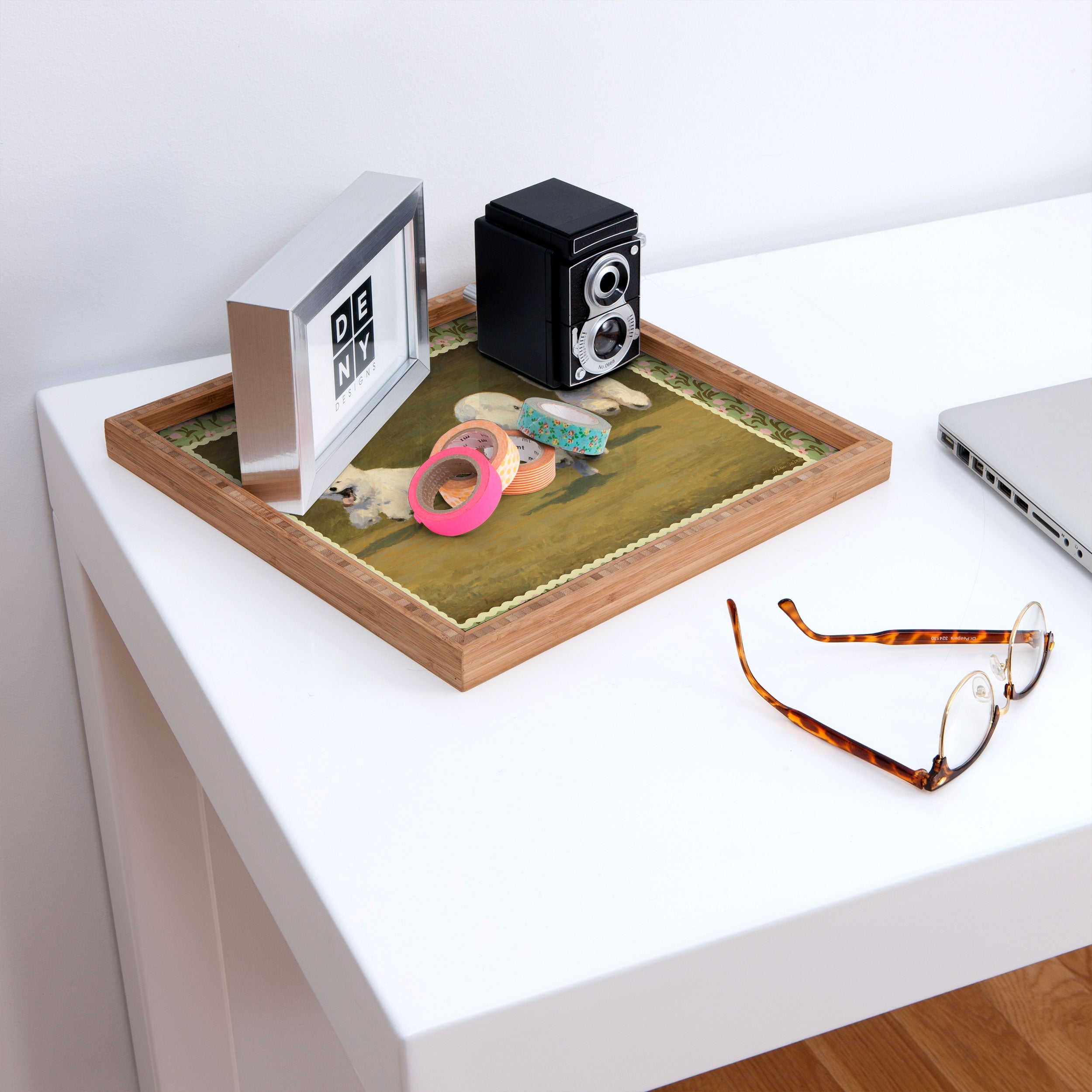 NKTN Three Dogs Running Square Tray