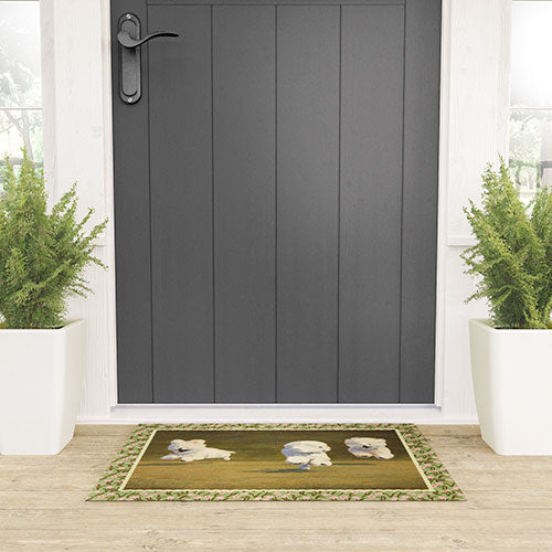 NKTN Three Dogs Running Welcome Mat
