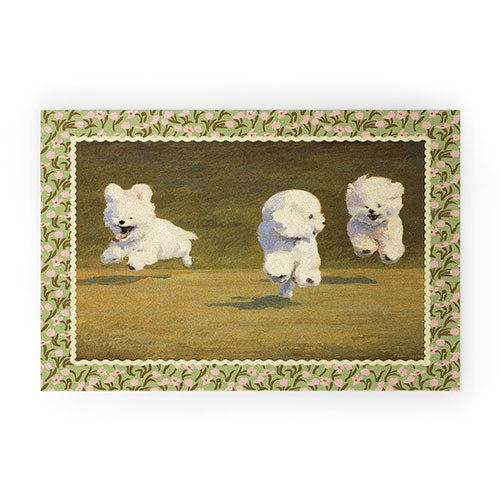 NKTN Three Dogs Running Welcome Mat