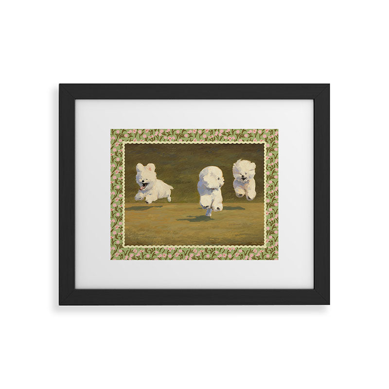 NKTN Three Dogs Running Framed Art Print