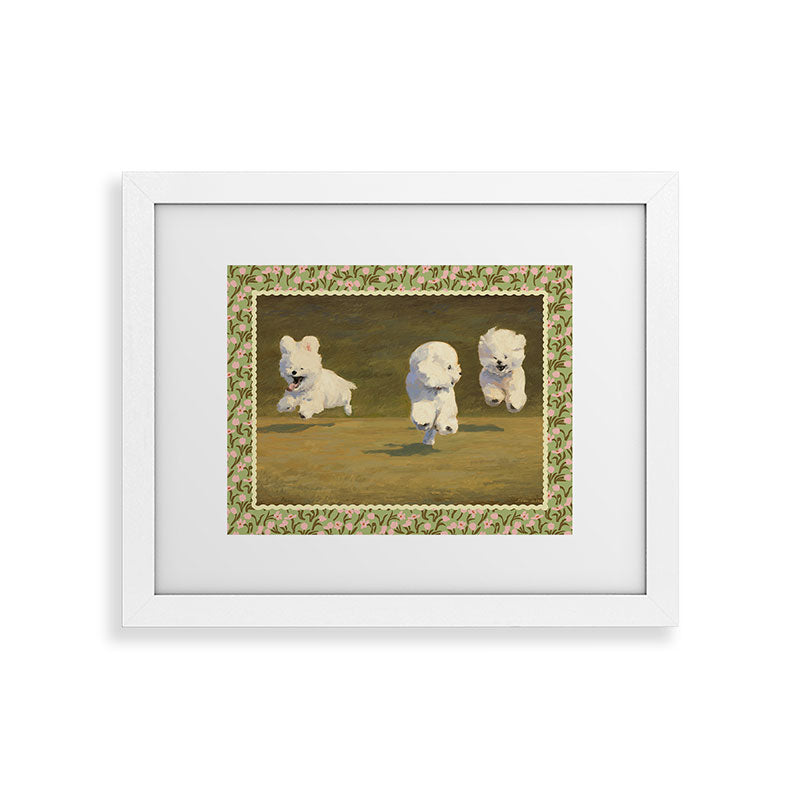 NKTN Three Dogs Running Framed Art Print