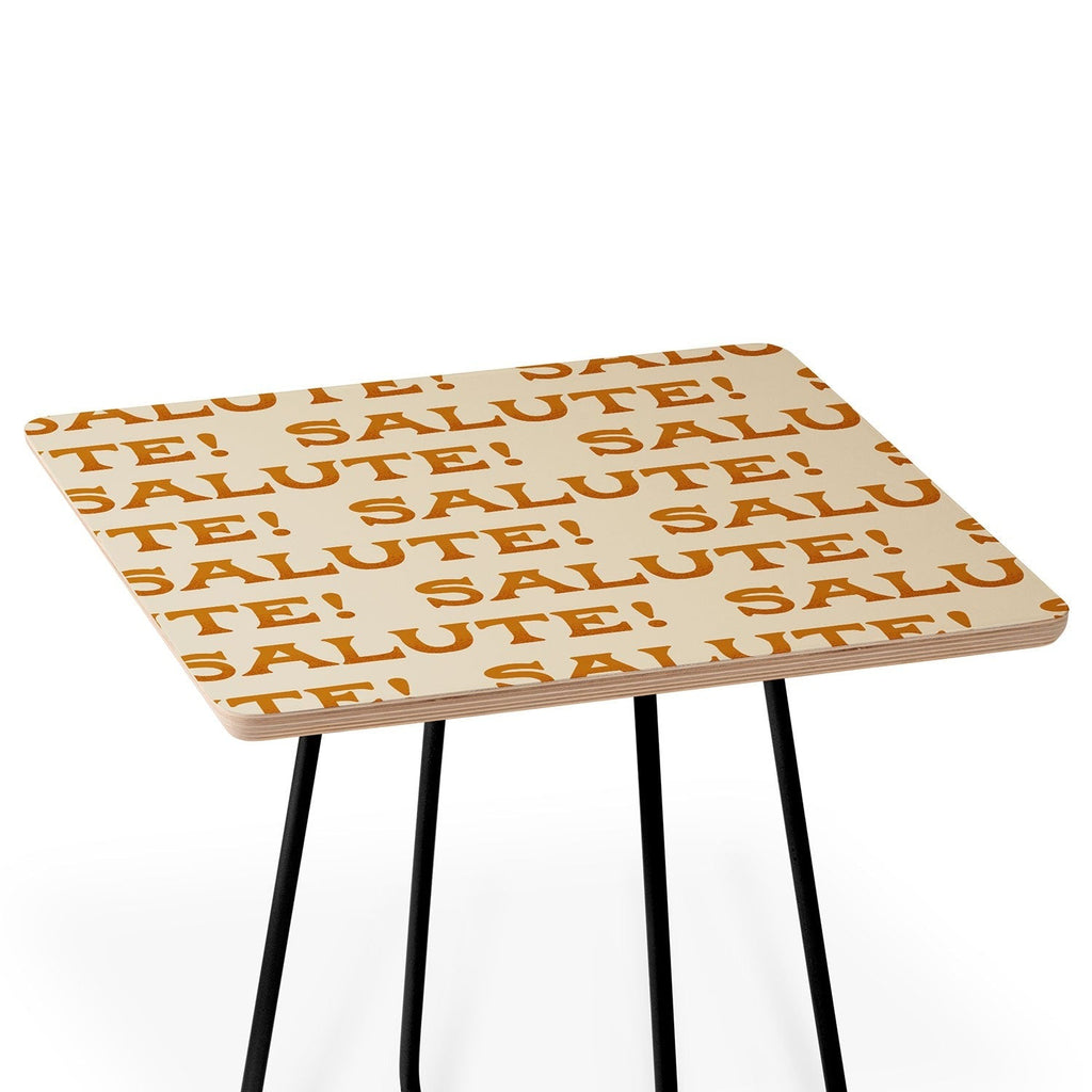 Jessica Molina Salute Gold Pattern on Cream Side Table