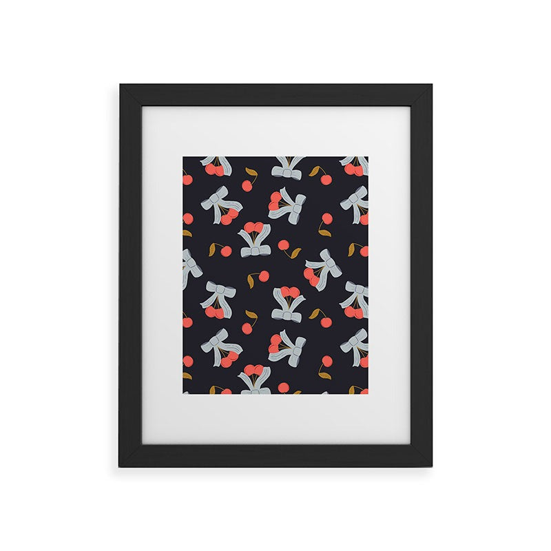 Jennifer Labre Cherries and Bows Framed Art Print