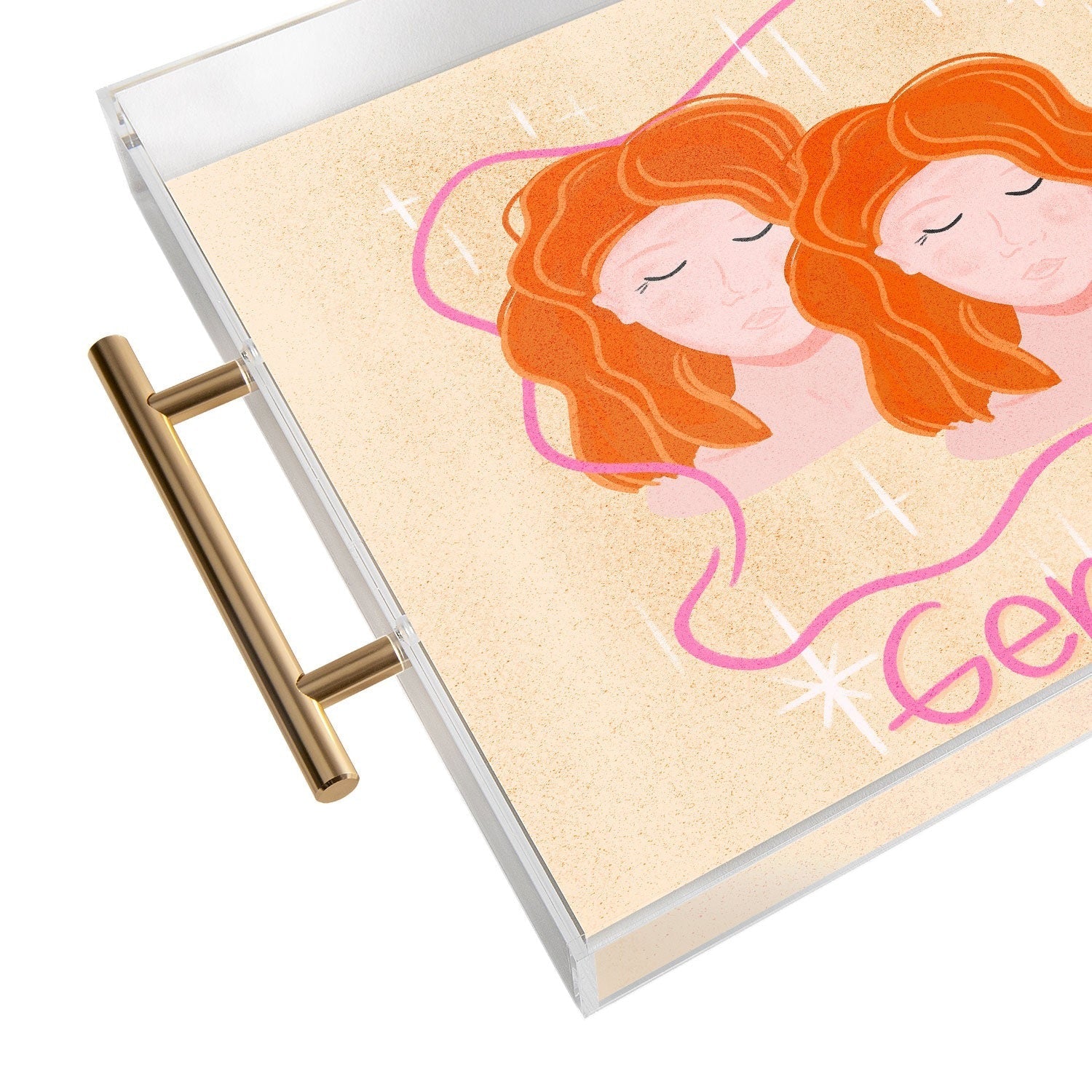 Little Om Zodiac Signs Gemini Acrylic Tray