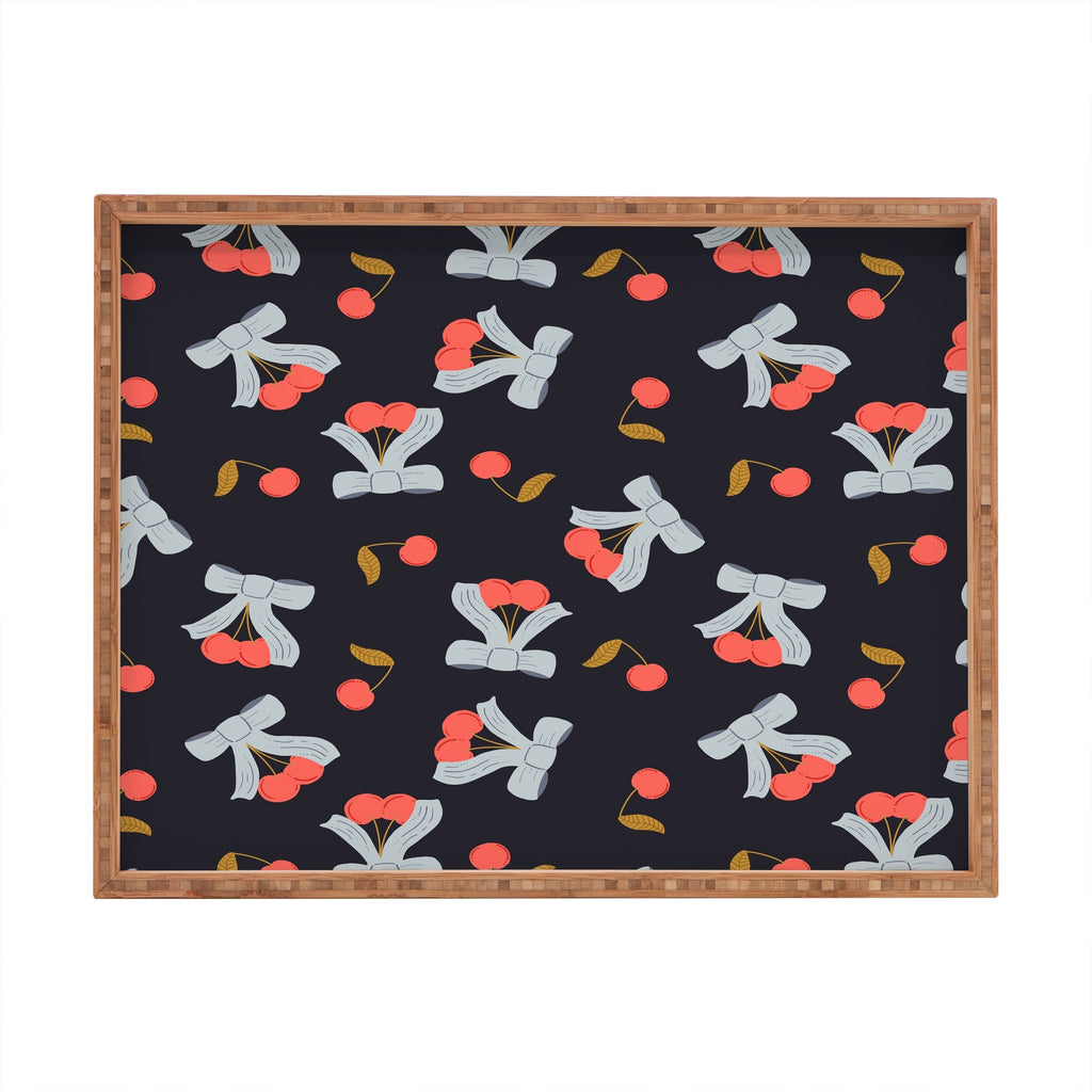 Jennifer Labre Cherries and Bows Rectangular Tray