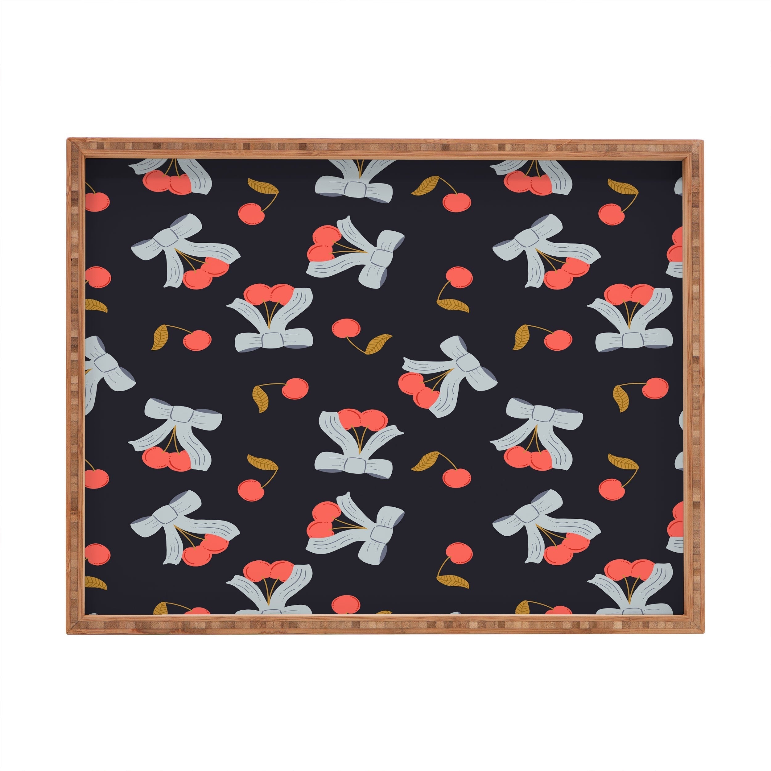 Jennifer Labre Cherries and Bows Rectangular Tray