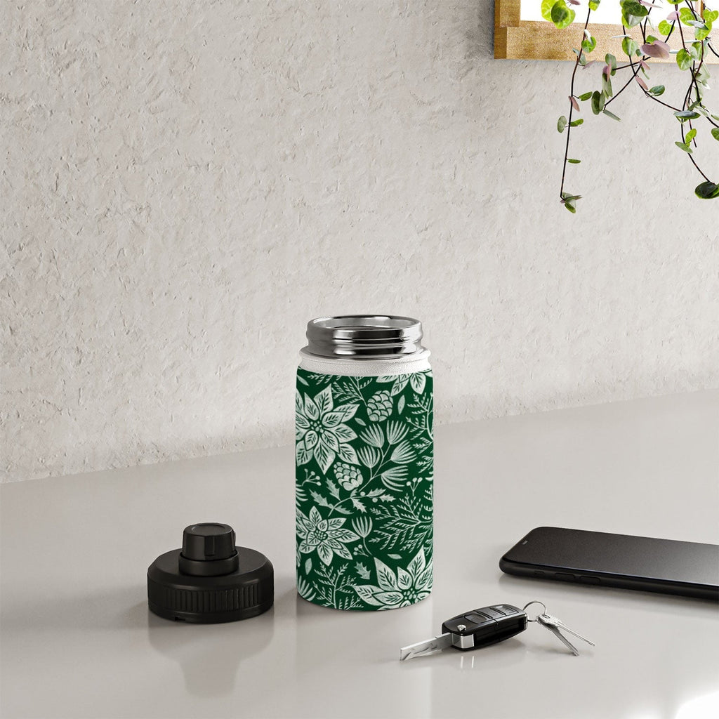 Pimlada Phuapradit Christmas Poinsettia Water Bottle