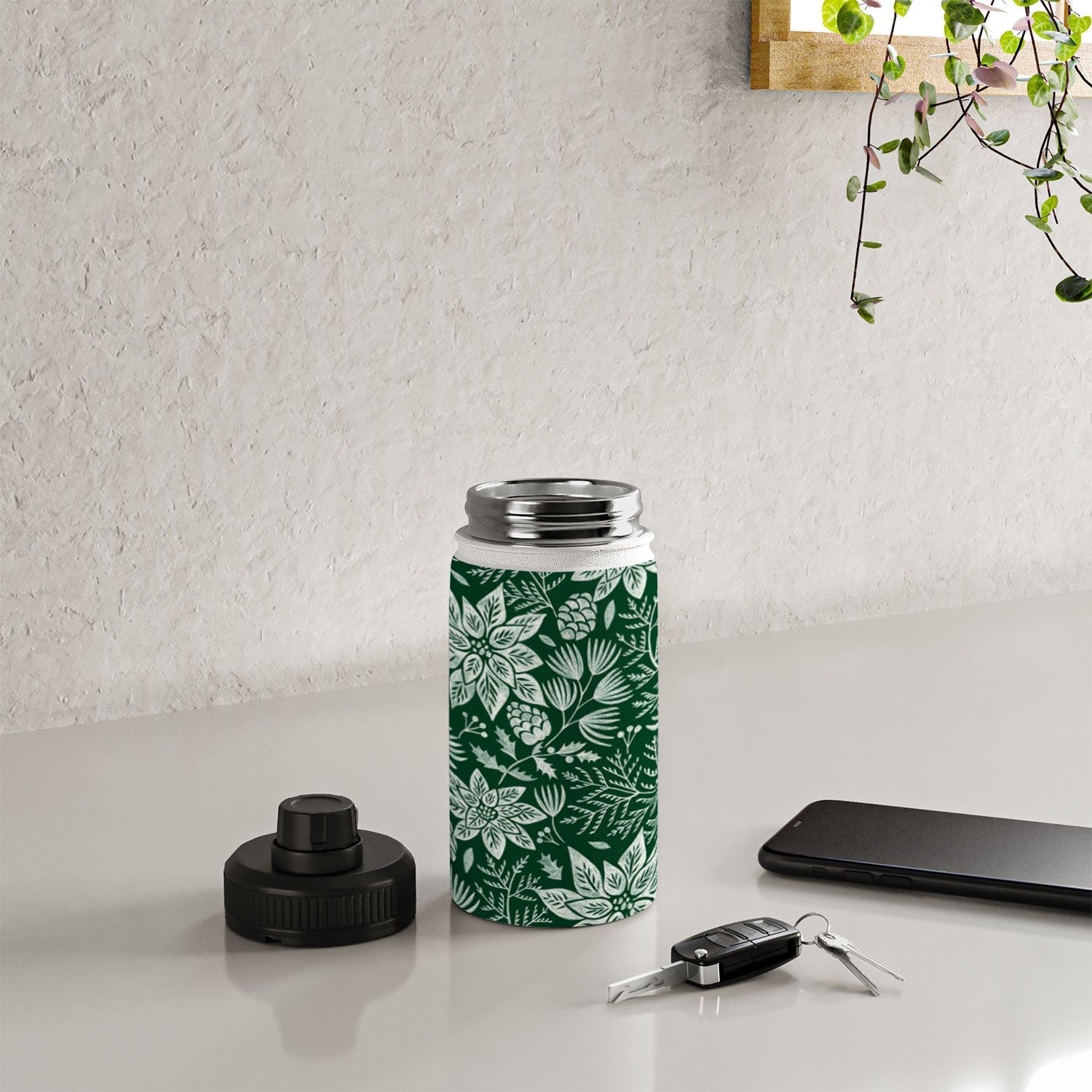 Pimlada Phuapradit Christmas Poinsettia Water Bottle