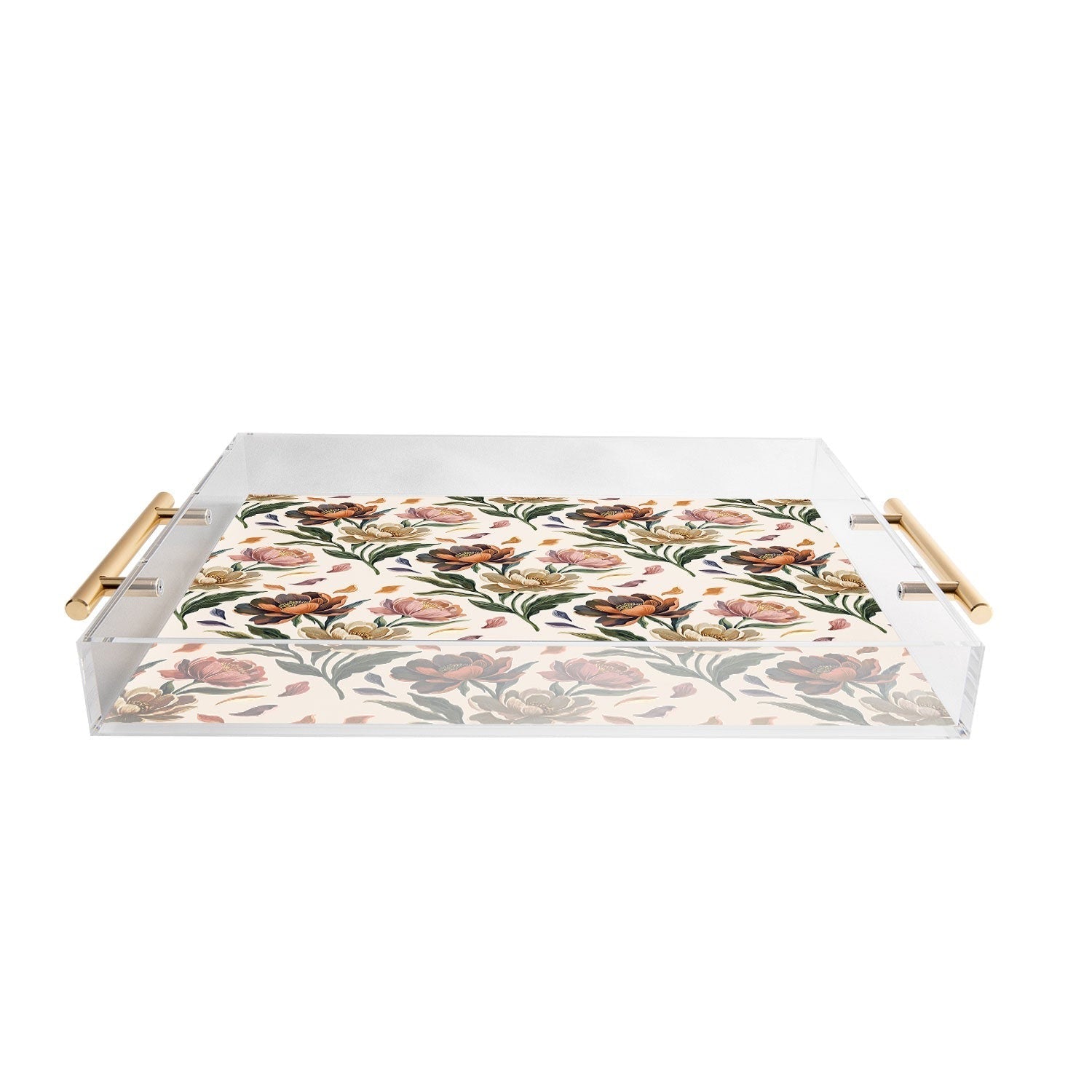 Marta Barragan Camarasa Hand Painted Peony Florals Acrylic Tray