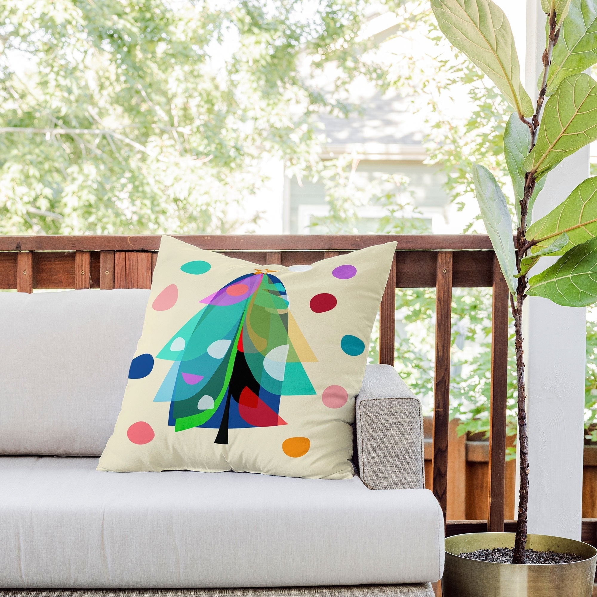 Mirimo Decorated Tree Outdoor Throw Pillow